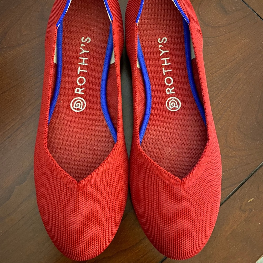 Rothy's Red Pointed-Toe Flats